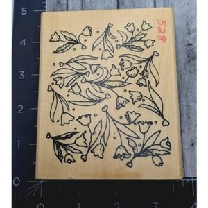 Anita's Flower Background Tulips Daffodils Rubber Stamp‎ Wood #D19
